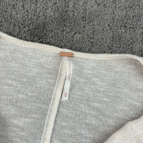 Free People Cream Metallic Scoop Neck Sweater Top - Picture 2 of 4